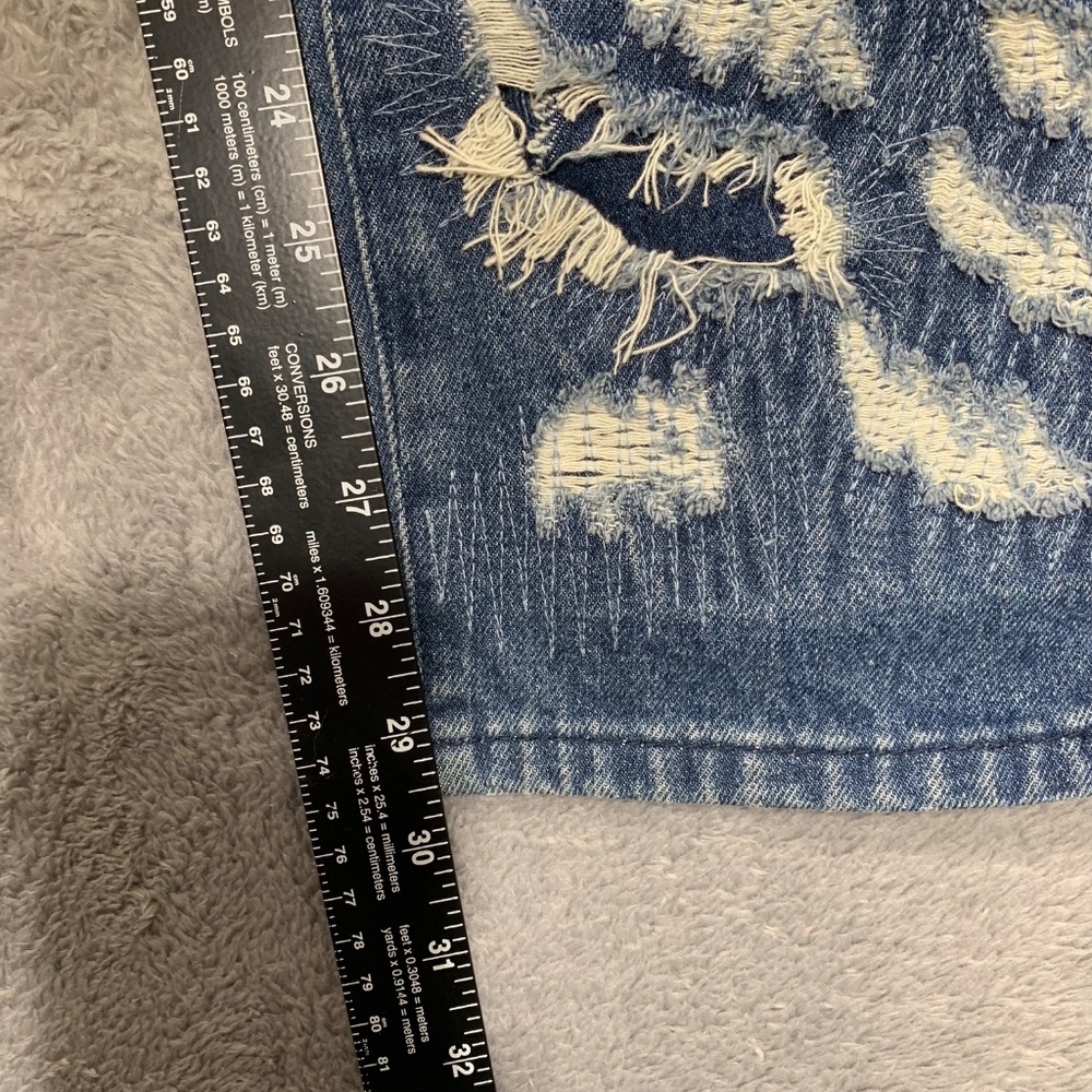 Aelfric Eden‎ Distressed Jeans Mens 30 Blue Ripped Patchwork Streetwear Straight - Picture 4 of 10